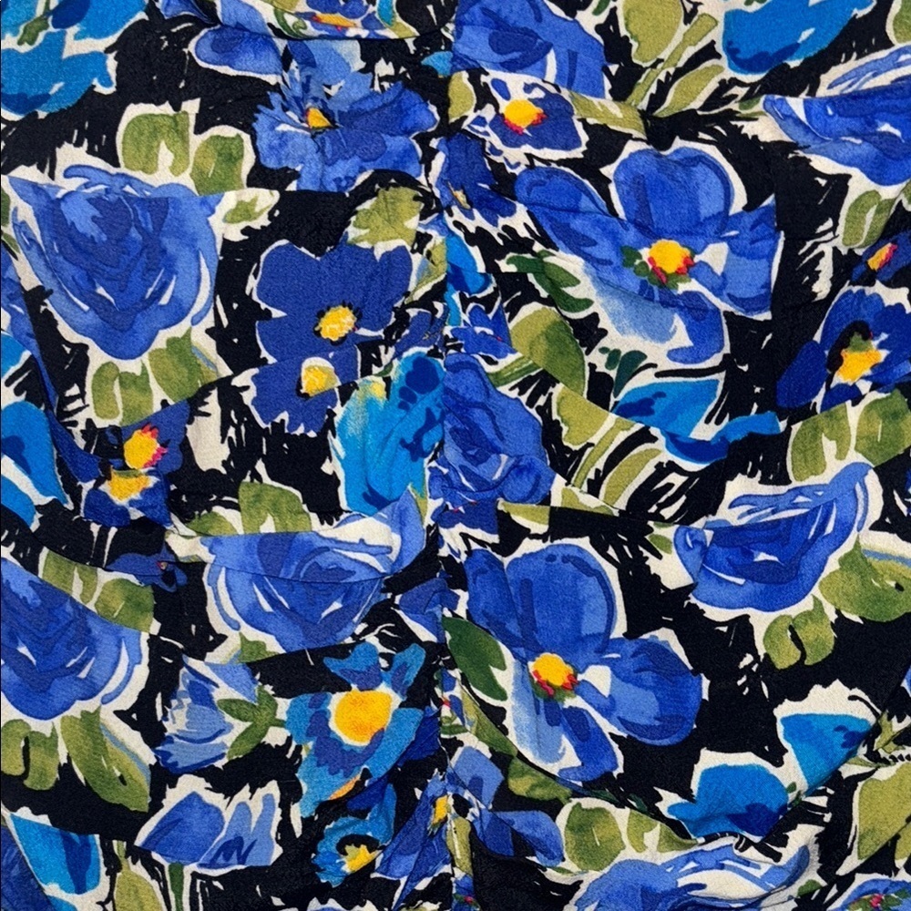 Zara Blue Floral Mini Skirt - Picture 3 of 8